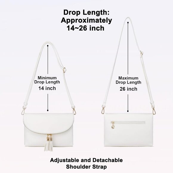 Women's Faux Leather Envelope Clutch Crossbody Bag with Multi Compartments - Picture 5 of 7